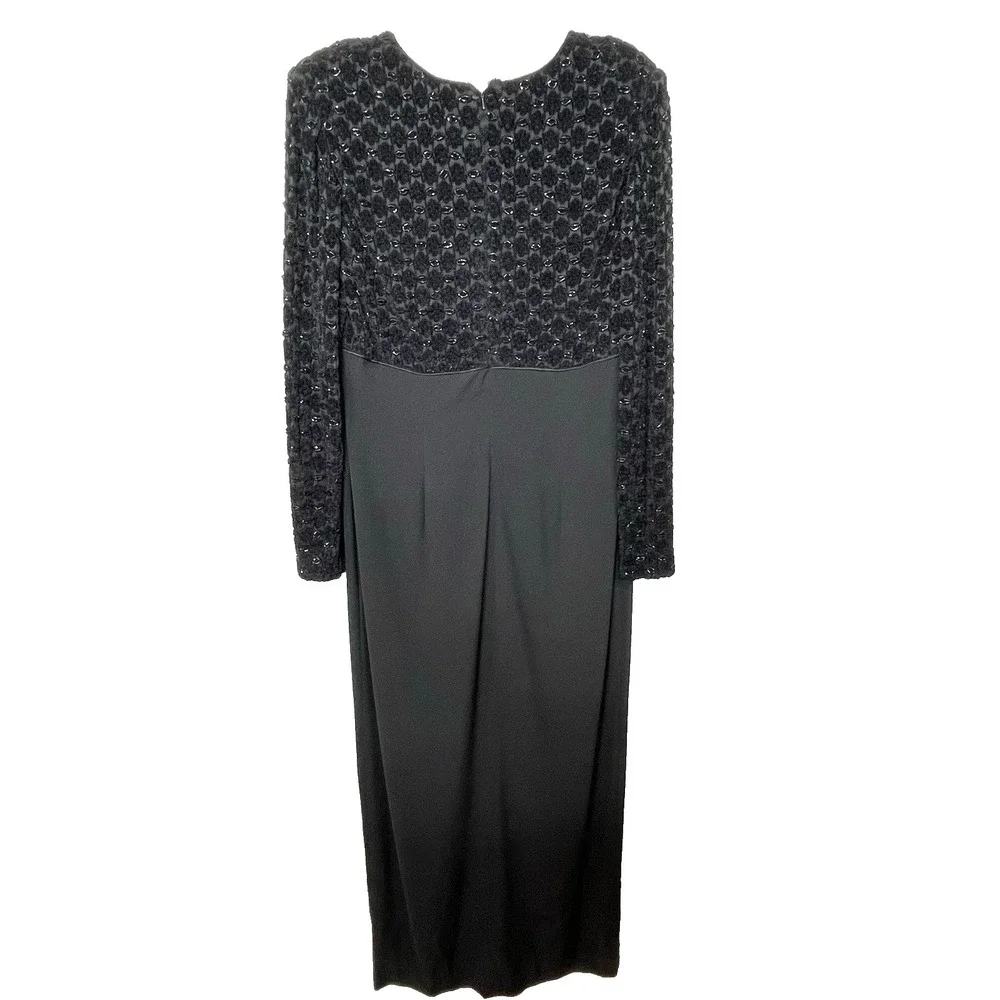 Vintage 90s‎ Rimini by Shaw Women's Velvet Floral Formal Evening Maxi Dress 14 - Picture 3 of 10